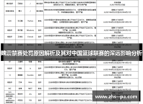 魏震禁赛处罚原因解析及其对中国篮球联赛的深远影响分析